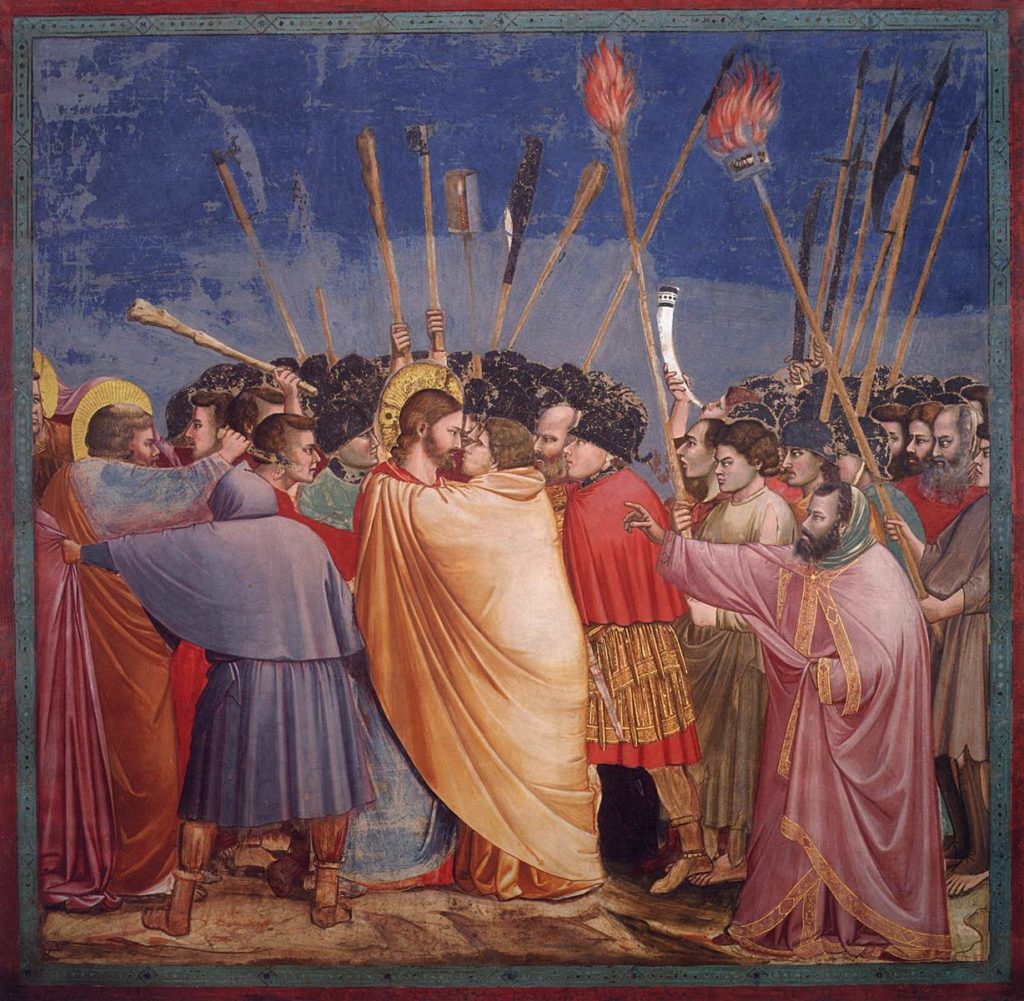 Arrestation du Christ, le baiser de Judas, Giotto